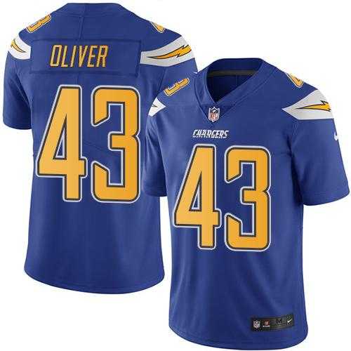 Nike San Diego Chargers #43 Branden Oliver Electric Blue Men's Stitched NFL Limited Rush Jersey