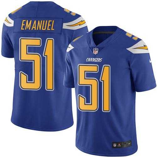 Nike San Diego Chargers #51 Kyle Emanuel Electric Blue Men's Stitched NFL Limited Rush Jersey Nike San Diego Chargers #51 Kyle Emanuel Electric Blue Men's Stitched NFL Limited Rush Jersey