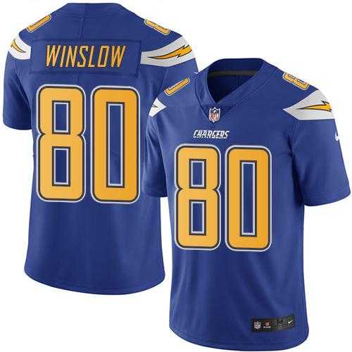 Nike San Diego Chargers #80 Kellen Winslow Electric Blue Men's Stitched NFL Limited Rush Jersey