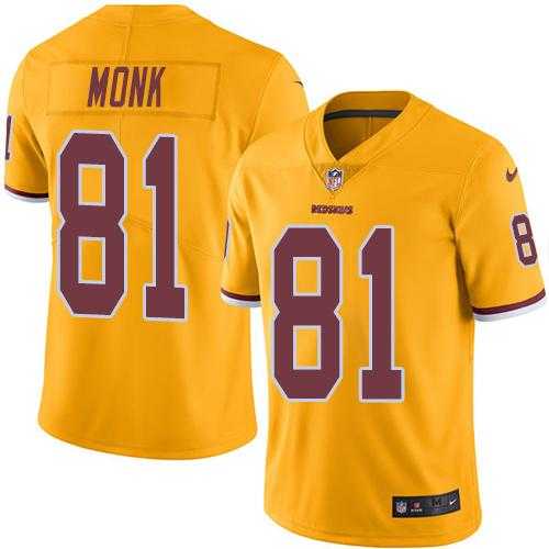 Nike Washington Redskins #81 Art Monk Gold Men's Stitched NFL Limited Rush Jersey