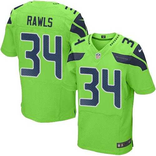 Nike Seattle Seahawks #34 Thomas Rawls Green Men's Stitched NFL Elite Rush Jersey