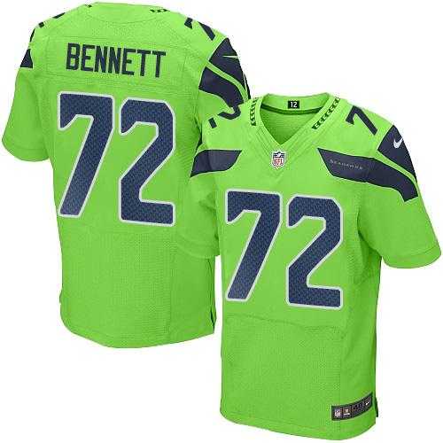 Nike Seattle Seahawks #72 Michael Bennett Green Men's Stitched NFL Elite Rush Jersey