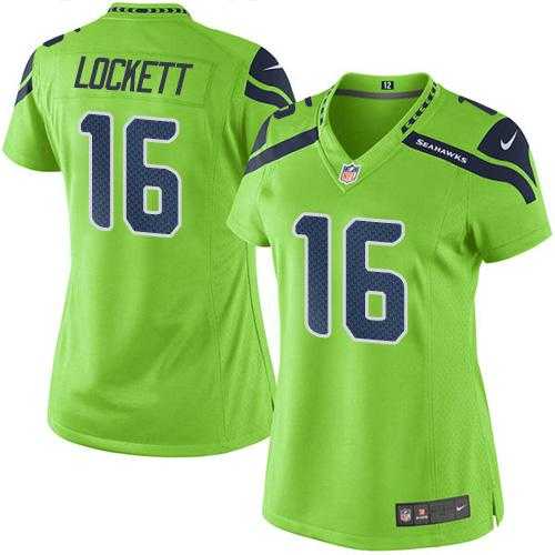 Women's Nike Seattle Seahawks #16 Tyler Lockett Green Stitched NFL Limited Rush Jersey