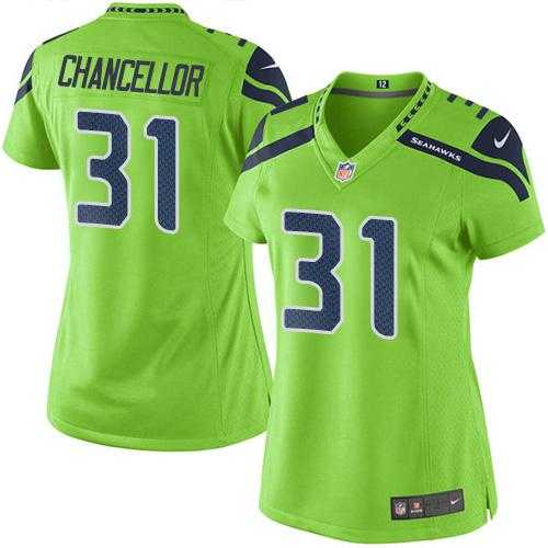Women's Nike Seattle Seahawks #31 Kam Chancellor Green Stitched NFL Limited Rush Jersey