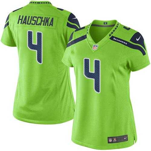 Women's Nike Seattle Seahawks #4 Steven Hauschka Green Stitched NFL Limited Rush Jersey