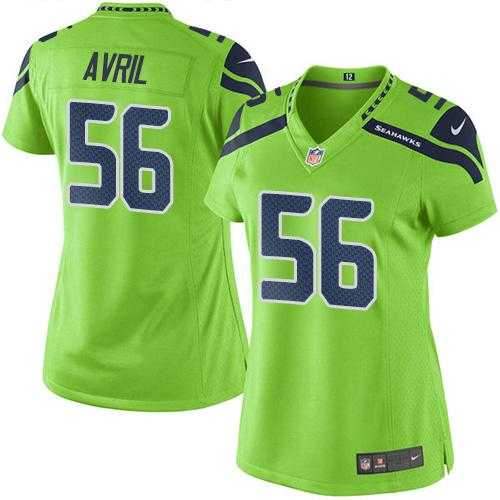 Women's Nike Seattle Seahawks #56 Cliff Avril Green Stitched NFL Limited Rush Jersey