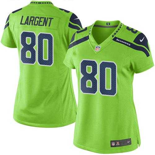 Women's Nike Seattle Seahawks #80 Steve Largent Green Stitched NFL Limited Rush Jersey