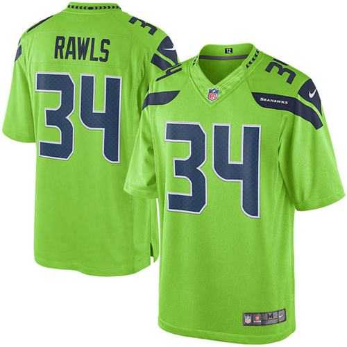Youth Nike Seattle Seahawks #34 Thomas Rawls Green Stitched NFL Limited Rush Jersey