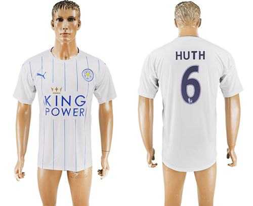 Leicester City #6 Huth SEC Away Soccer Club Jersey