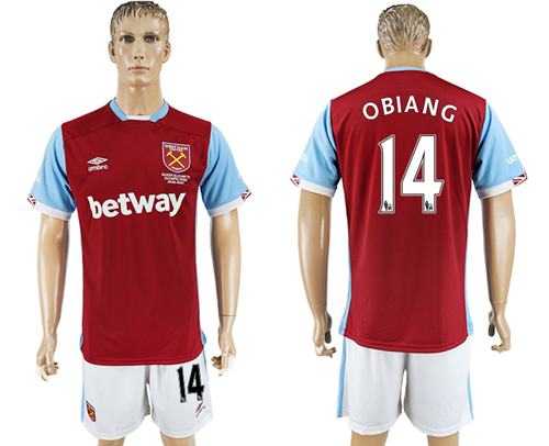 West Ham United #14 Obiang Home Soccer Club Jersey