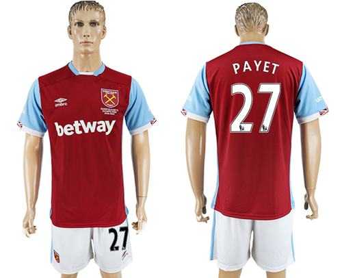 West Ham United #27 Payet Home Soccer Club Jersey