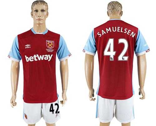 West Ham United #42 Samuelsen Home Soccer Club Jersey