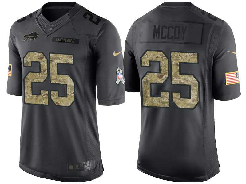 Nike Buffalo Bills #25 LeSean McCoy Men's Stitched Black NFL Salute to Service Limited Jerseys