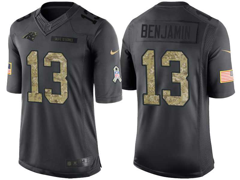 Nike Carolina Panthers #13 Kelvin Benjamin Men's Stitched Black NFL Salute to Service Limited Jerseys