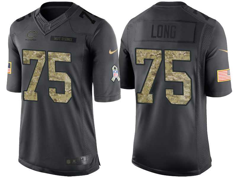Nike Chicago Bears #75 Kyle Long Men's Stitched Black NFL Salute to Service Limited Jerseys