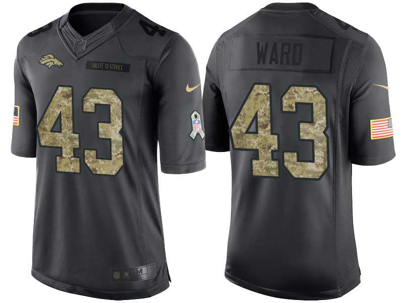 Nike Denver Broncos #43 T.J. Ward Men's Stitched Black NFL Salute to Service Limited Jerseys