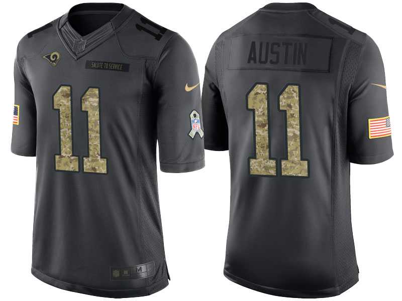 Nike Los Angeles Rams #11 Tavon Austin Men's Stitched Black NFL Salute to Service Limited Jerseys