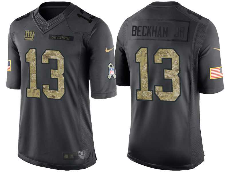Nike New York Giants #13 Odell Beckham Jr Men's Stitched Black NFL Salute to Service Limited Jerseys Nike New York Giants #13 Odell Beckham Jr Men's Stitched Black NFL Salute to Service Limited Jerseys