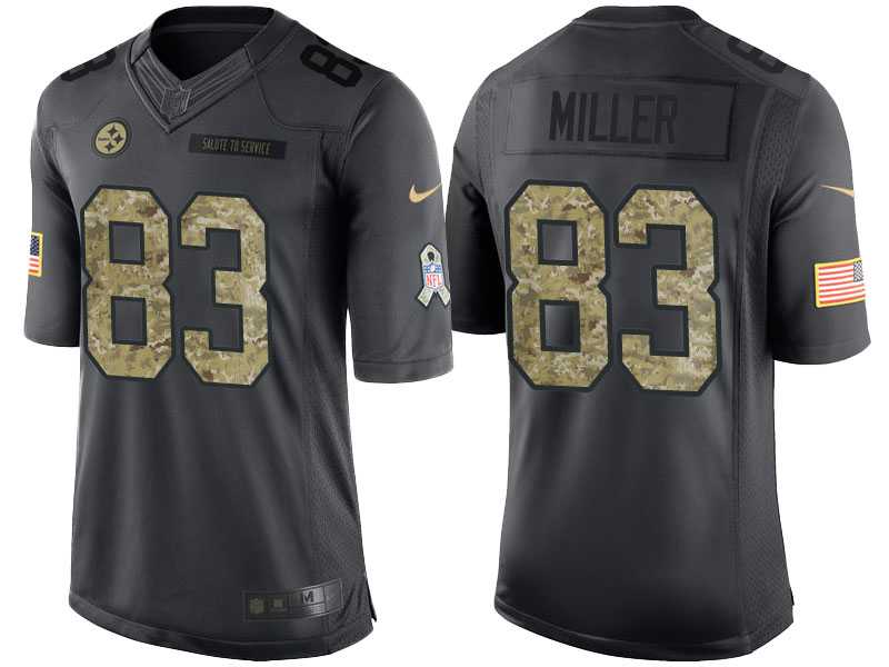 Nike Pittsburgh Steelers #83 Heath Miller Men's Stitched Black NFL Salute to Service Limited Jerseys