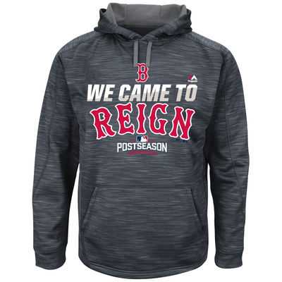 Men's Boston Red Sox Graphite 2016 Postseason Authentic Collection Came To Reign Streak Hoodie