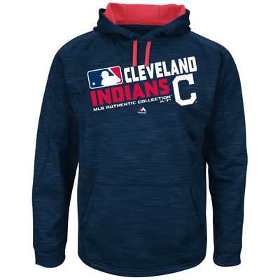 Men's Cleveland Indians Authentic Collection Navy Team Choice Streak Hoodie