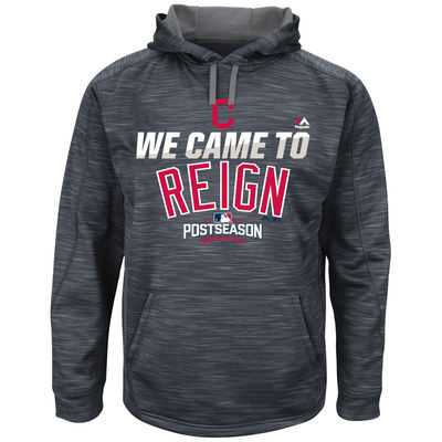 Men's Cleveland Indians Graphite 2016 Postseason Authentic Collection Came To Reign Streak Hoodie