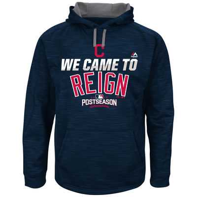 Men's Cleveland Indians Navy 2016 Postseason Authentic Collection Came To Reign Streak Hoodie