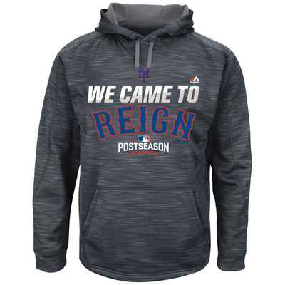 Men's New York Mets Graphite 2016 Postseason Authentic Collection Came To Reign Streak Hoodie