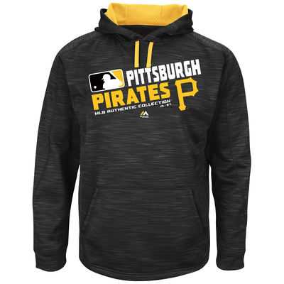 Men's Pittsburgh Pirates Authentic Collection Black Team Choice Streak Hoodie