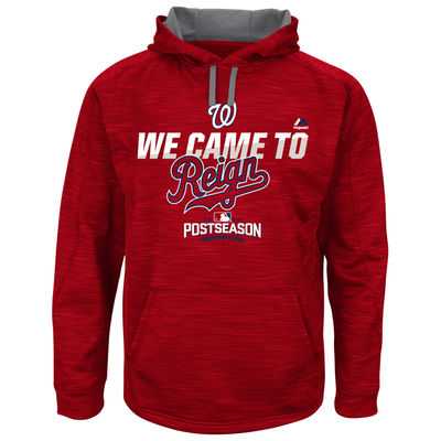 Men's Washington Nationals Red 2016 Postseason Authentic Collection Came to Reign Streak Hoodie