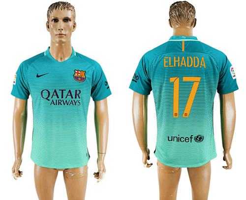 Barcelona #17 Elhadda Sec Away Soccer Club Jersey