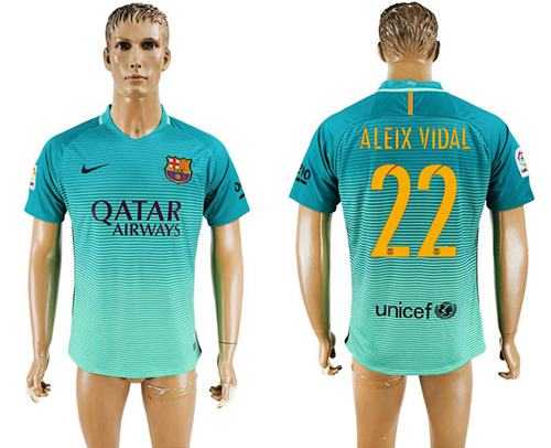 Barcelona #22 Aleix Vidal Sec Away Soccer Club Jersey