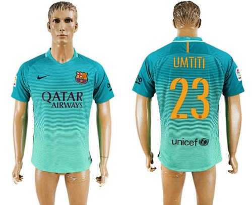 Barcelona #23 Umtiti Sec Away Soccer Club Jersey