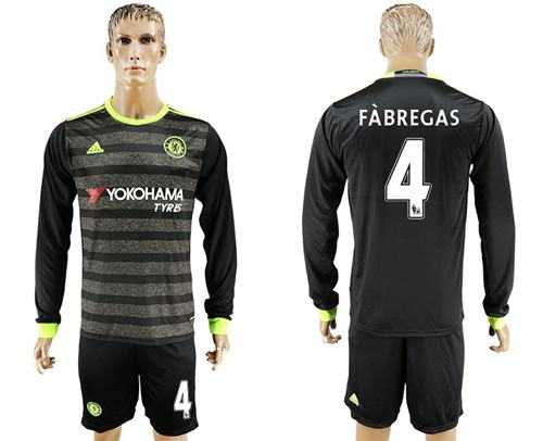Chelsea #4 Fabregas Sec Away Long Sleeves Soccer Club Jersey