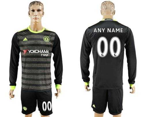Chelsea Personalized Sec Away Long Sleeves Soccer Club Jersey