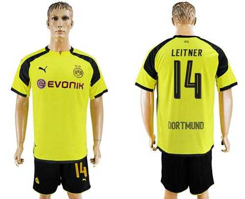 Dortmund #14 Leitner European Away Soccer Club Jersey