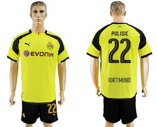 Dortmund #22 Pulisic European Away Soccer Club Jersey