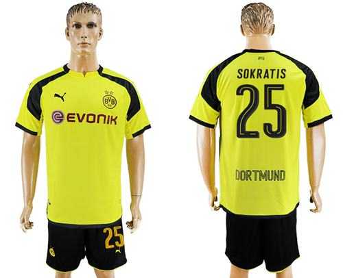 Dortmund #25 Sokratis European Away Soccer Club Jersey
