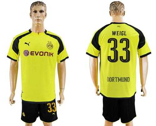 Dortmund #33 Weigl European Away Soccer Club Jersey