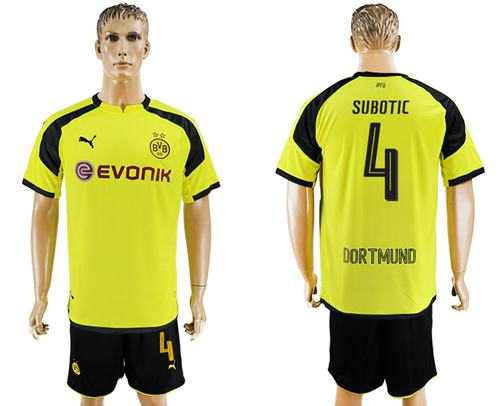 Dortmund #4 Subotic European Away Soccer Club Jersey
