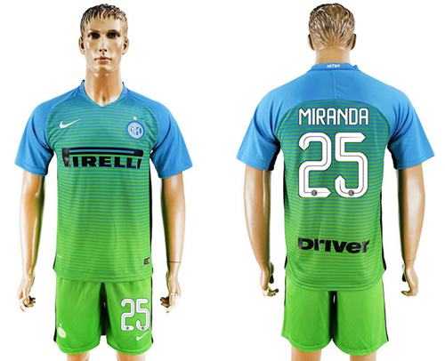 Inter Milan #25 Miranda Sec Away Soccer Club Jersey