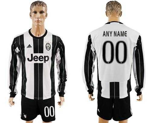Juventus Personalized Home Long Sleeves Soccer Club Jersey