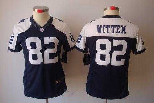 Nike Cowboys #82 Jason Witten Navy Blue Thanksgiving Women's Stitched NFL Limited Jersey