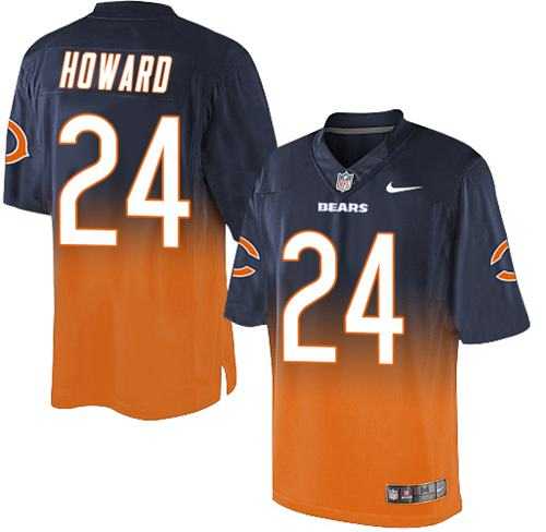 Nike Chicago Bears #24 Jordan Howard Navy Blue Orange Men's Stitched NFL Elite Fadeaway Fashion Jersey