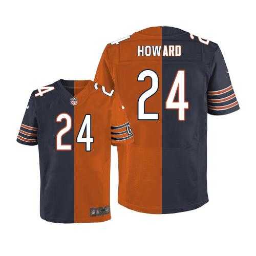 Nike Chicago Bears #24 Jordan Howard Navy Blue Orange Men's Stitched NFL Elite Split Jersey