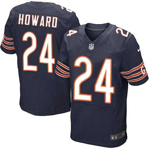 Nike Chicago Bears #24 Jordan Howard Navy Blue Team Color Men's Stitched NFL Elite Jersey