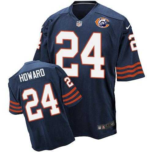 Nike Chicago Bears #24 Jordan Howard Navy Blue Throwback Men's Stitched NFL Elite Jersey