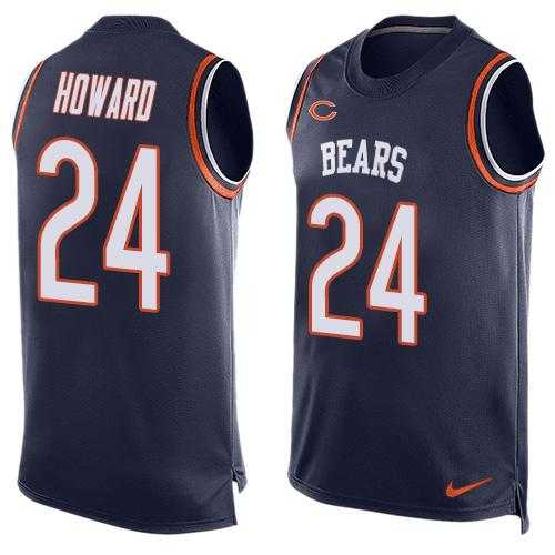Nike Chicago Bears #24 Jordan Howard Navy Blue Team Color Men's Stitched NFL Limited Tank Top Jersey