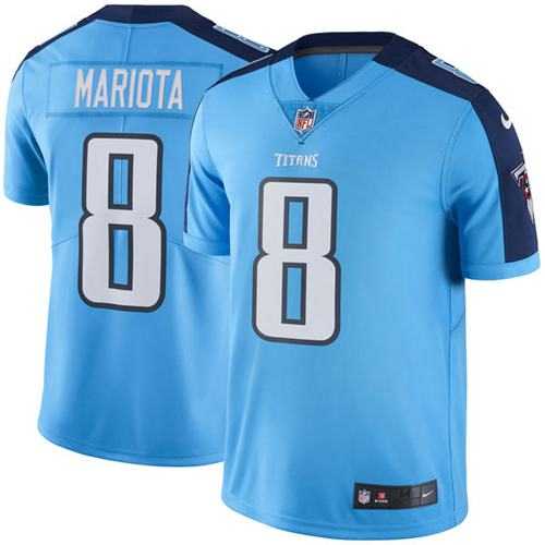 Nike Tennessee Titans #8 Marcus Mariota Light Blue Men's Stitched NFL Limited Rush Jersey