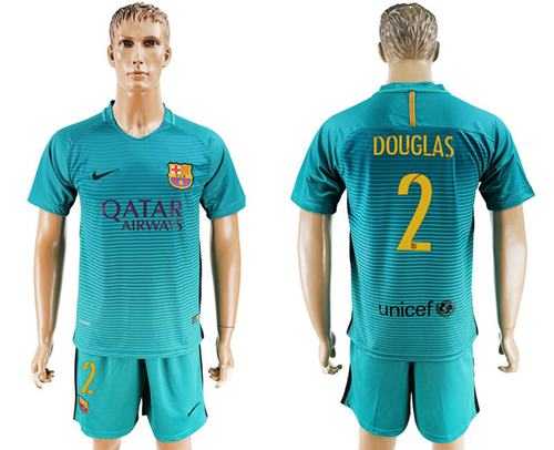 Barcelona #2 Douglas Sec Away Soccer Club Jersey